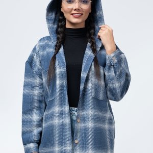 شومیز کلاهدار چهارخانه