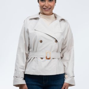 کت بارانی یقه انگلیسی استخوانی