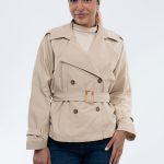 کت بارانی یقه انگلیسی کرم