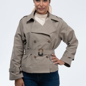کت بارانی یقه انگلیسی گردویی