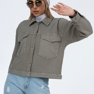 کت حصیری ترکیبی نیم تنه سبز سدری