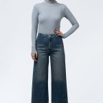 استایل شلوار واید لگ (Wide Leg) جین کمرساده Dirty وسط