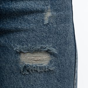 نمونه زاپ شلوار وایدلگ زاپ‌دار آبی تیره
