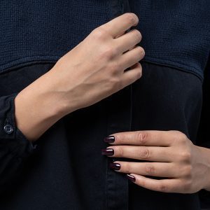 کیفیت شومیز کتان حصیری ترکیبی سرمه‌ای