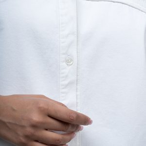 کیفیت شومیز کتان حصیری ترکیبی سفید