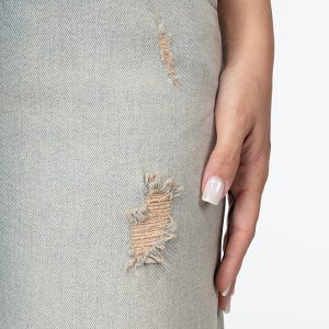 زاپ شلوار مام فیت (Mom fit) جین پشت کش