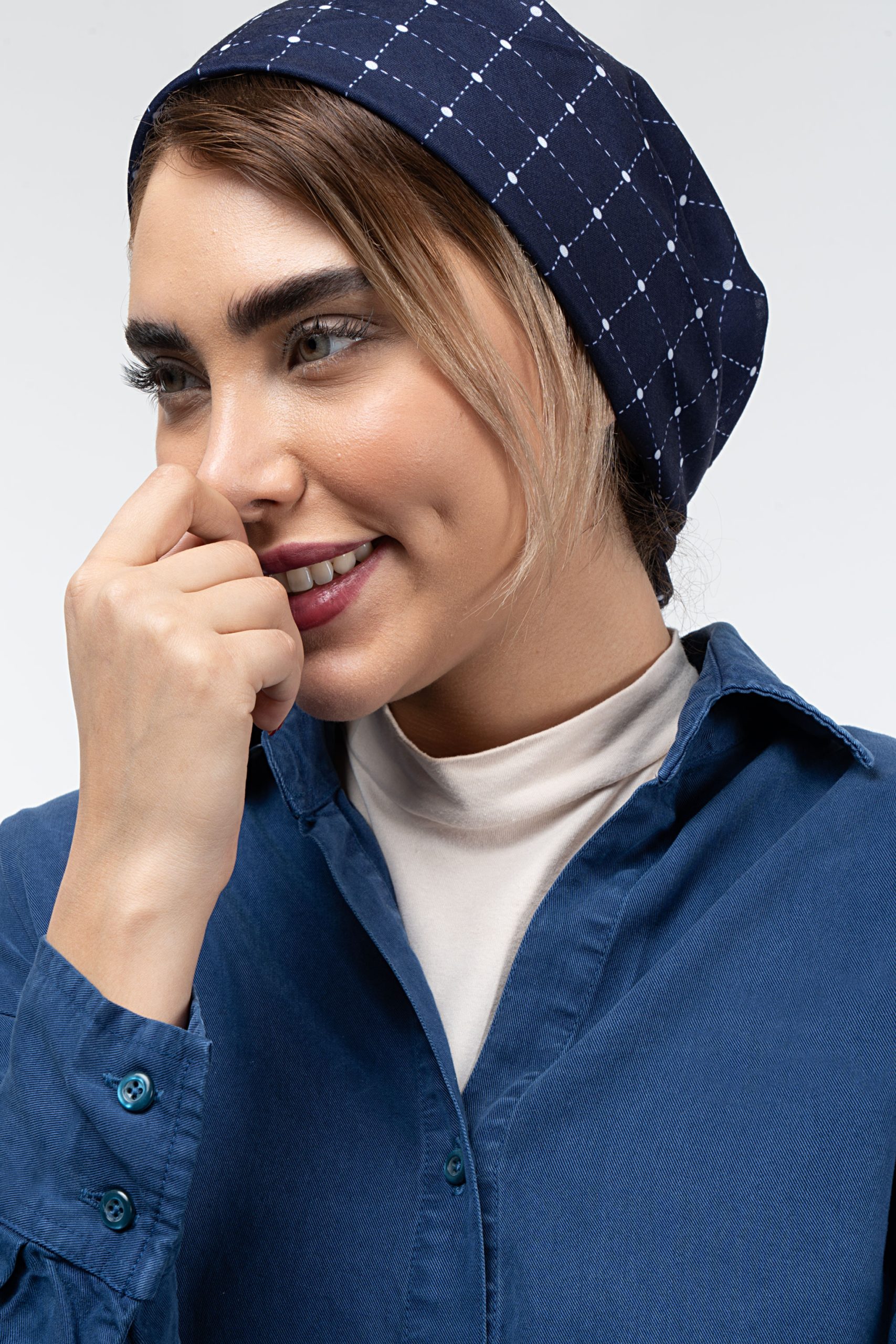 استایل شومیز آبی کاربنی تیره میلانو