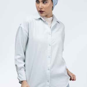 شومیز آبی آسمانی کمرنگ میلانو