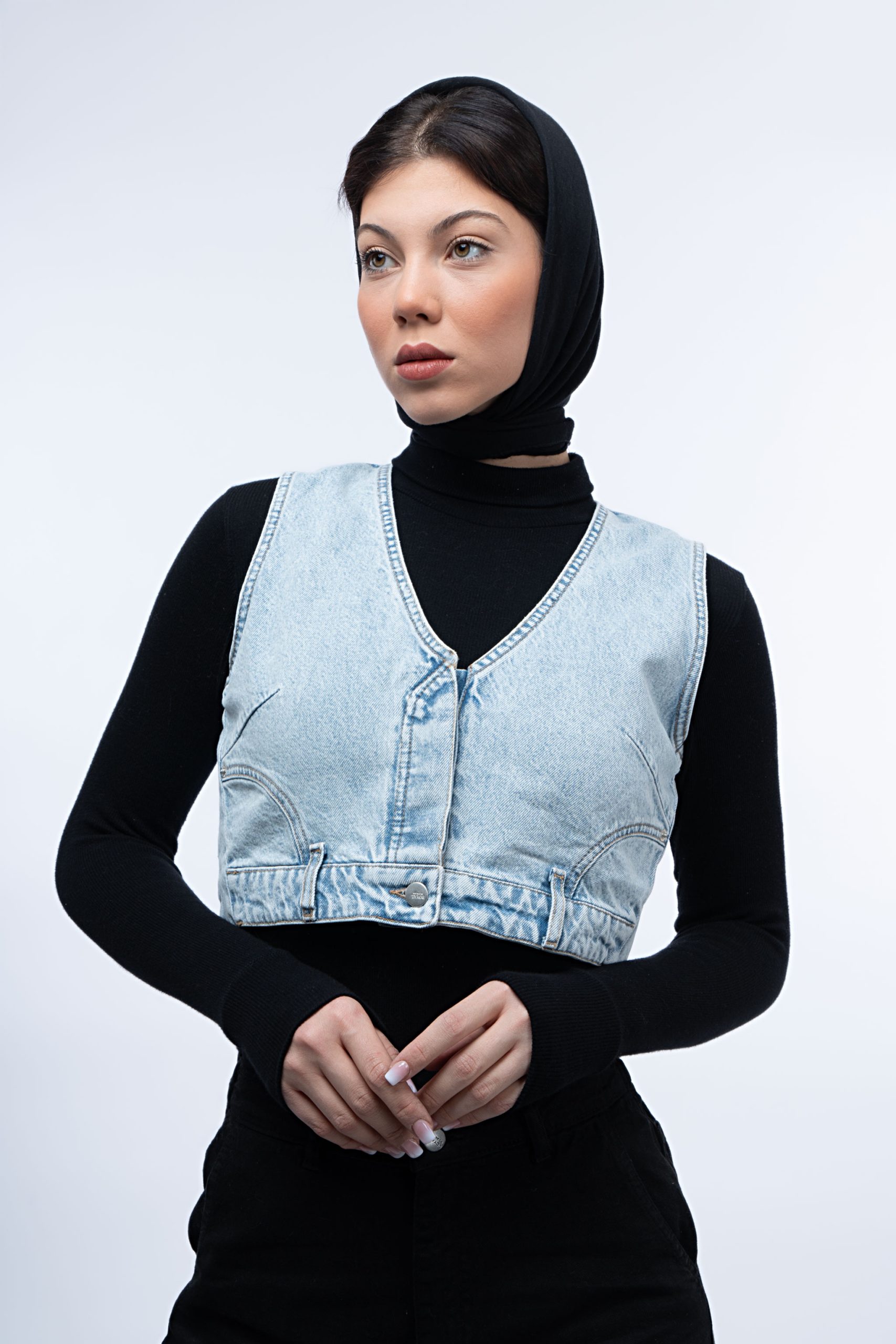 ژیله (Jile) جین پایین کمر آبی روشن