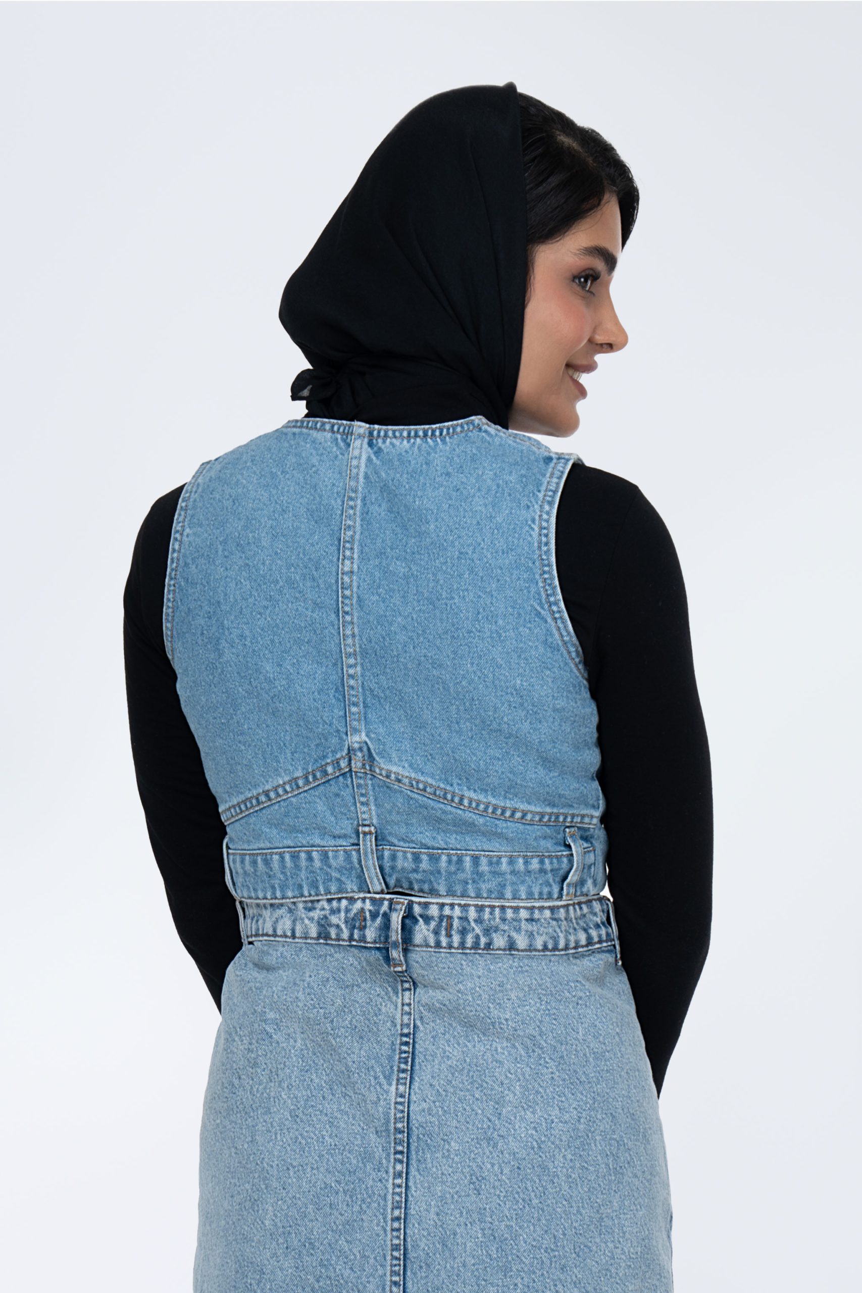 پشت ژیله (Jile) جین پایین کمر آبی وسط