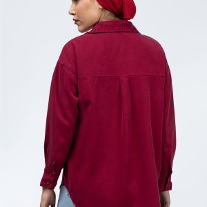 شومیز سیلک سرخابی 205078