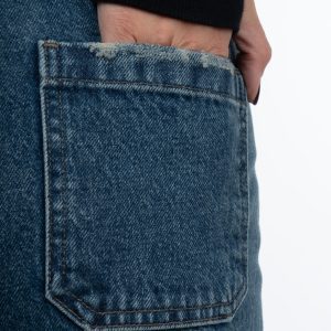 جیب شلوار جین واید لگ آبی تیره 70004476