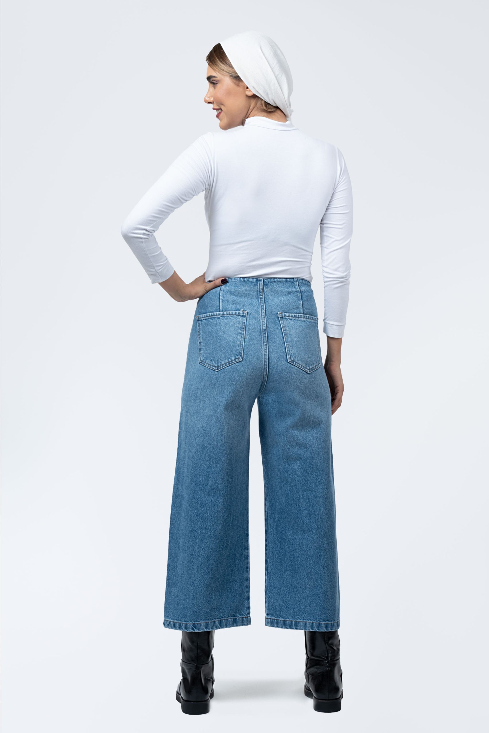 پشت شلوار جین واید لگ (Wide Leg) کمرساده 70004643