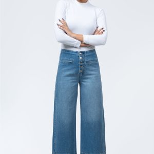 شلوار جین واید لگ (Wide Leg) کمرساده 70004643