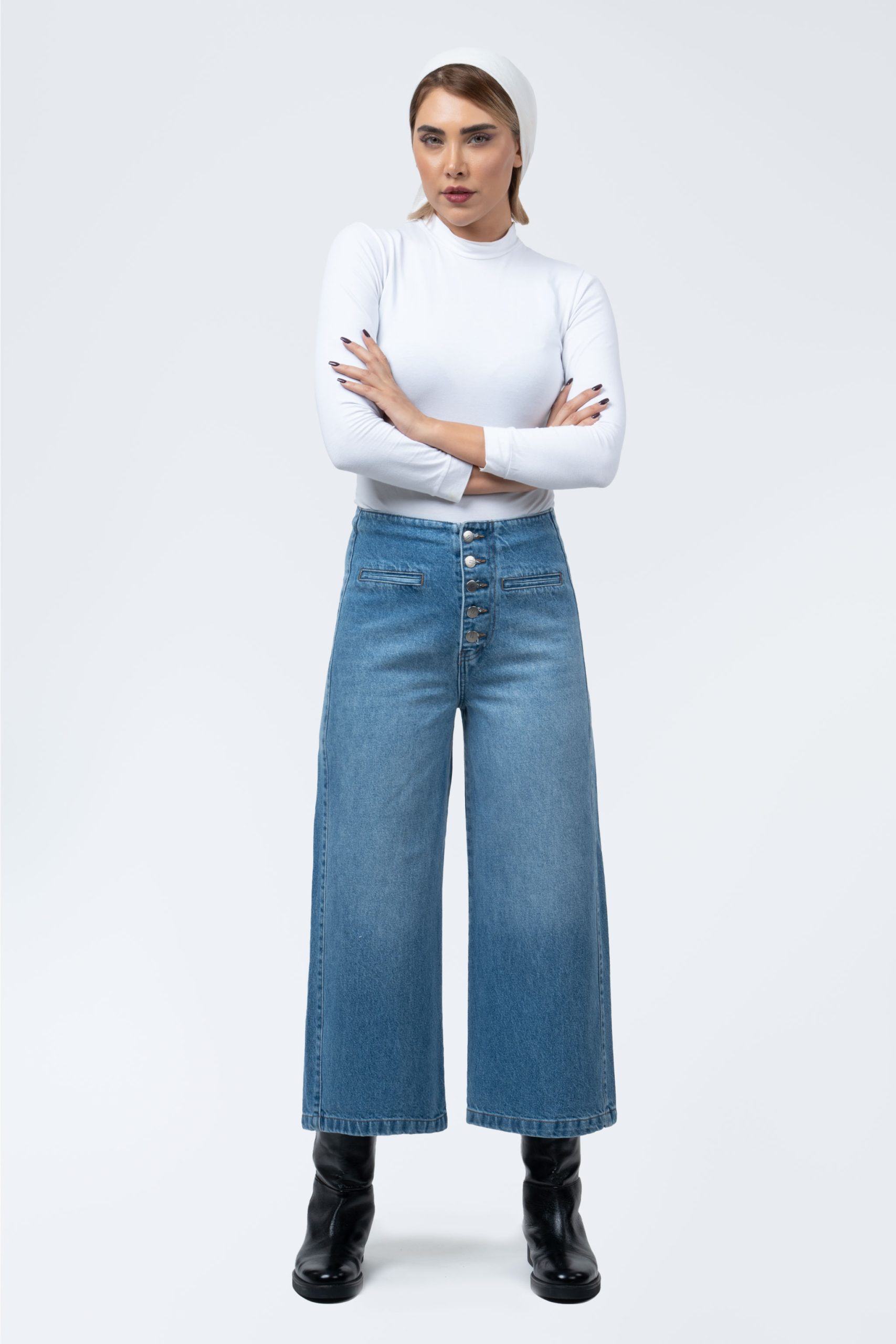 شلوار جین واید لگ (Wide Leg) کمرساده 70004643
