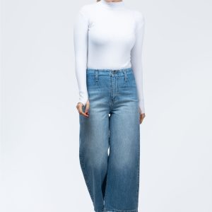 شلوار جین واید لگ آبی وسط 70004770