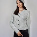 خرید ژاکت بافت آرا نقره‌ای