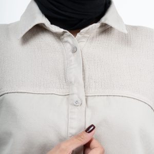 کیفیت شومیز کتان حصیری ترکیبی استخوانی