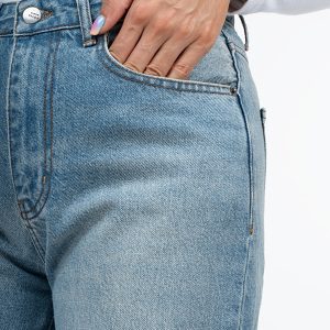 جیب شلوار جین نیم بگ آبی روشن