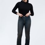 شلوار جین راسته آبی تیره کثیف شور