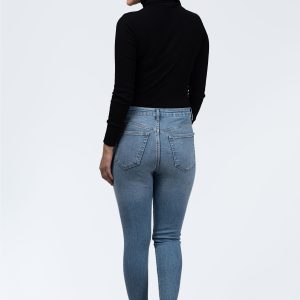 شلوار جین اسکینی آبی وسط زاپ دار 30008659