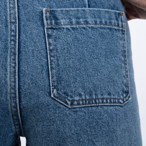 جیب شلوار جین واید لگ آبی وسط
