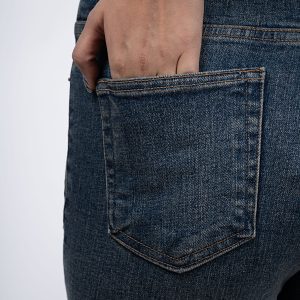 جیب شلوار جین راسته آبی تیره کثیف شور