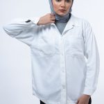 شومیز کتان ظریف سفید