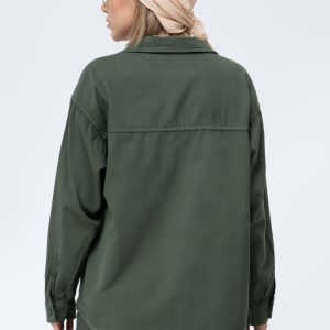 شومیز کتان ظریف سبز لجنی 000747