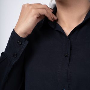 کیفیت شومیز سیلک پریمیوم سرمه‌ای