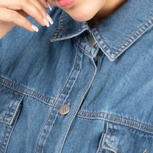 استایل سارافون آستین سه ربع آبی تیره