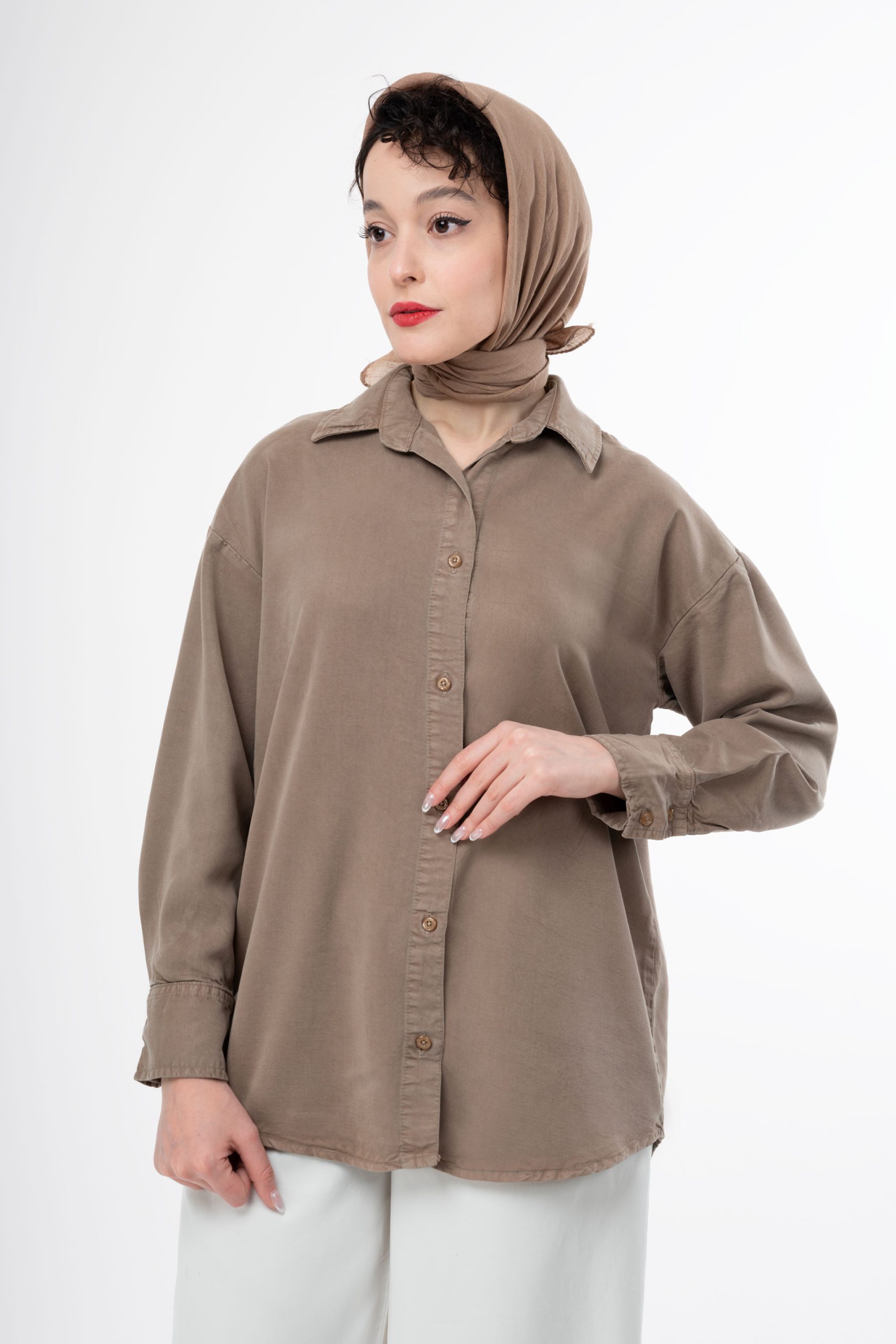 شومیز سیلک گردویی
