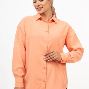شومیز سیلک پریمیوم مرجانی