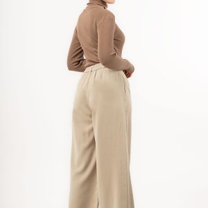 شلوار سیلک بگ کرم 0001405