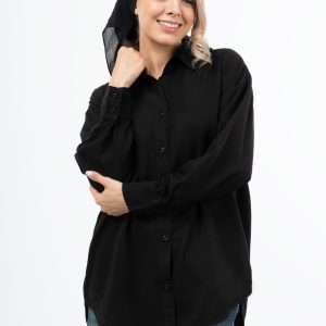 خرید شومیز سیلک پریمیوم مشکی
