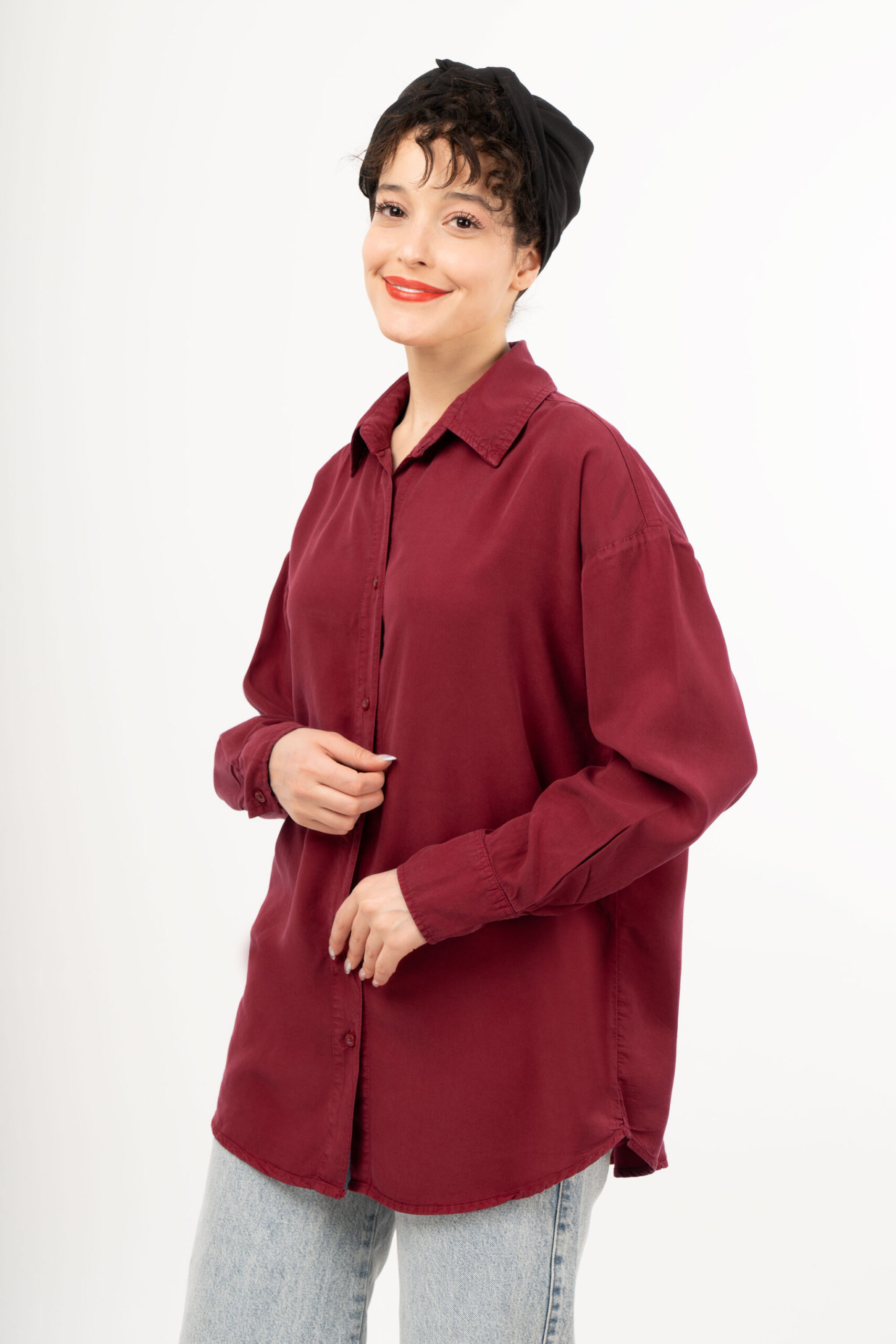 شومیز سیلک پریمیوم زرشکی
