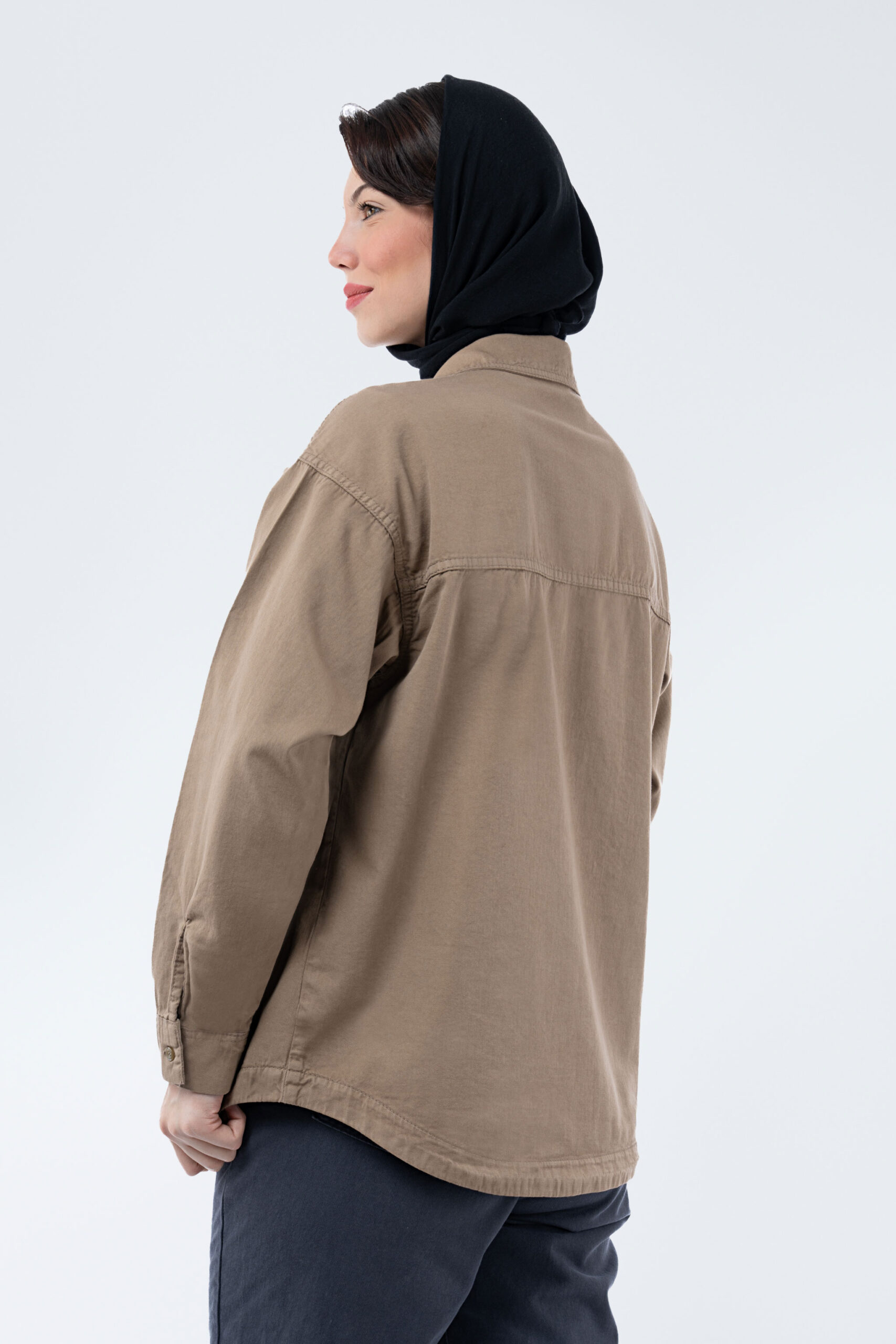 استایل شومیز کتان ظریف گردویی