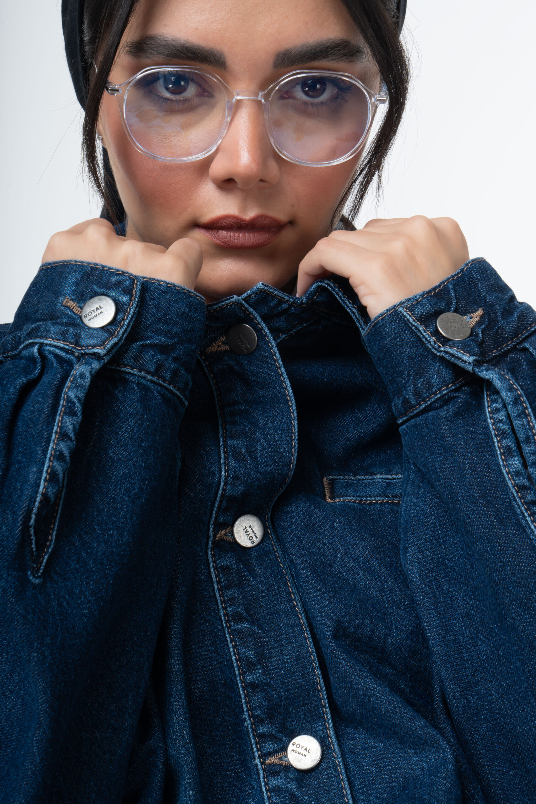استایل کت جین نیم تنه آبی تیره