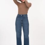 شلوار جین راسته آبی وسط برفکی رویال جک پات 913592